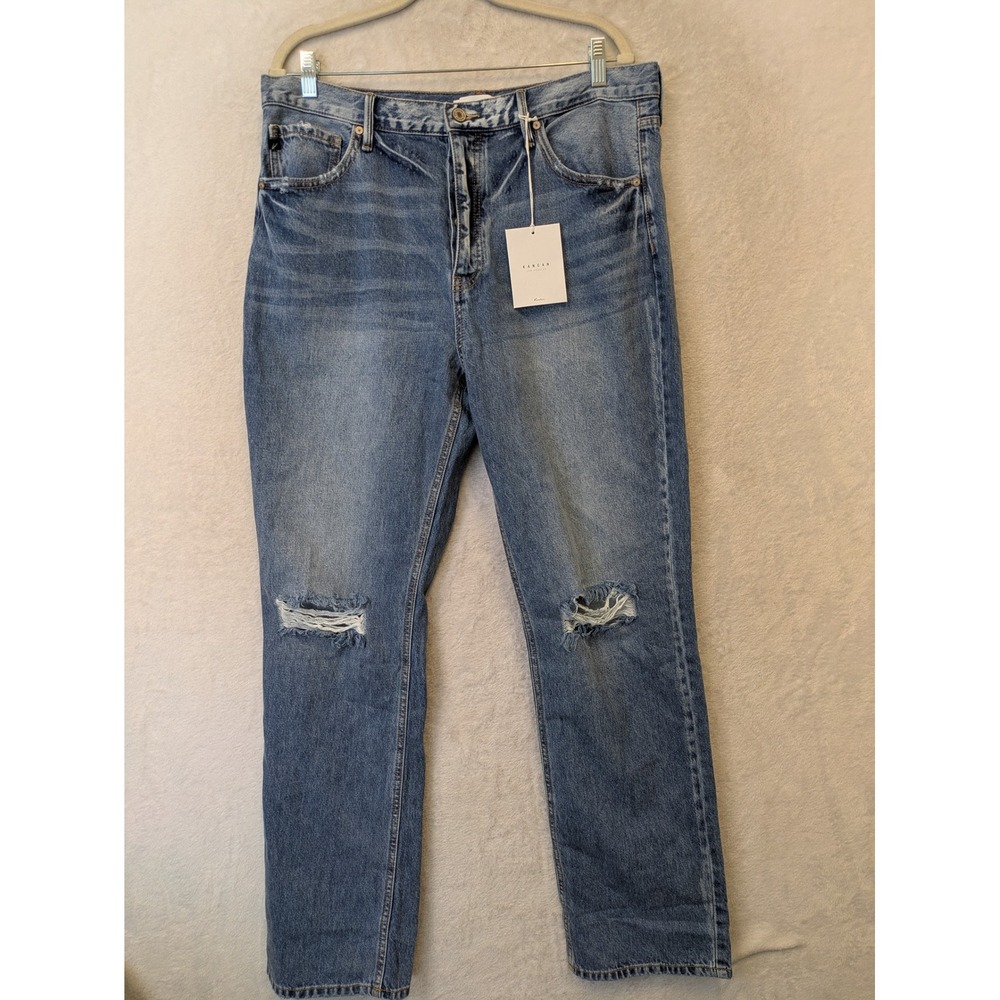NEW KanCan Straight Fit Jeans‎ Women's 15/31 Distressed High Rise
